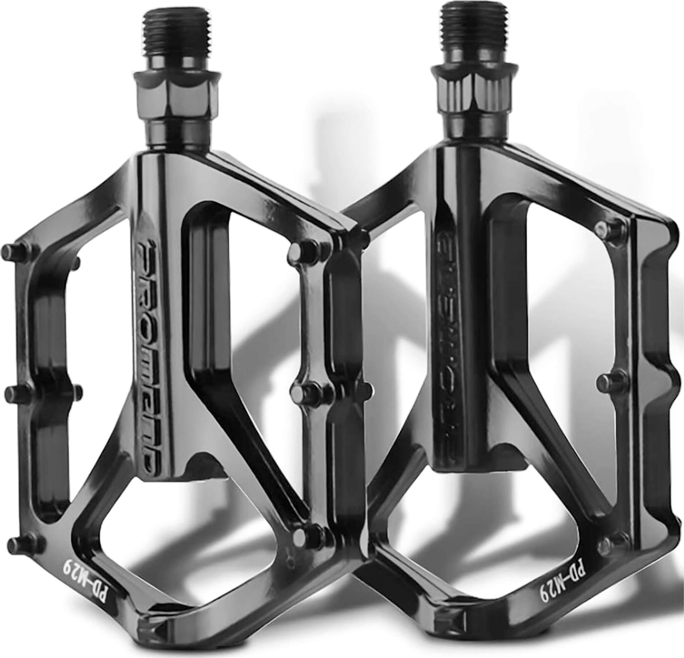 4kom.pl Pedały rowerowe platformowe do roweru MTB aluminiowe 9/16" Aluminium czarne komplet [2szt.]