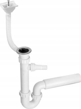 Syfon McAlpine Syfon zlewozmywakowy rurowy 11/2x50mm z podłączeniem pralki lub zmywarki ,spust z przelewem