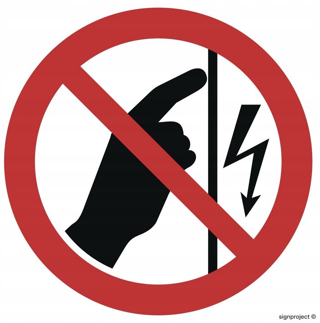 GB031 - Nie dotykać urządzenie pod napięciem 500x500