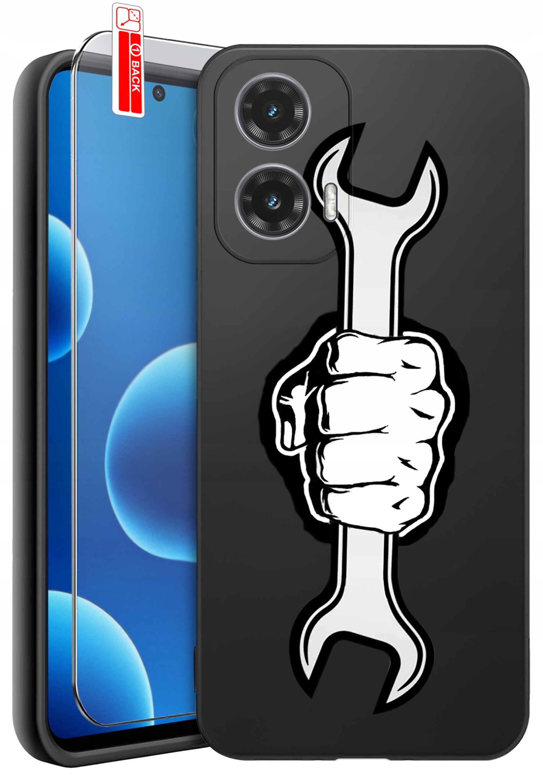 ETUI do Motorola Moto G45 5G | WZORY | SILIKONOWE MATT CASE + SZKŁO 9H