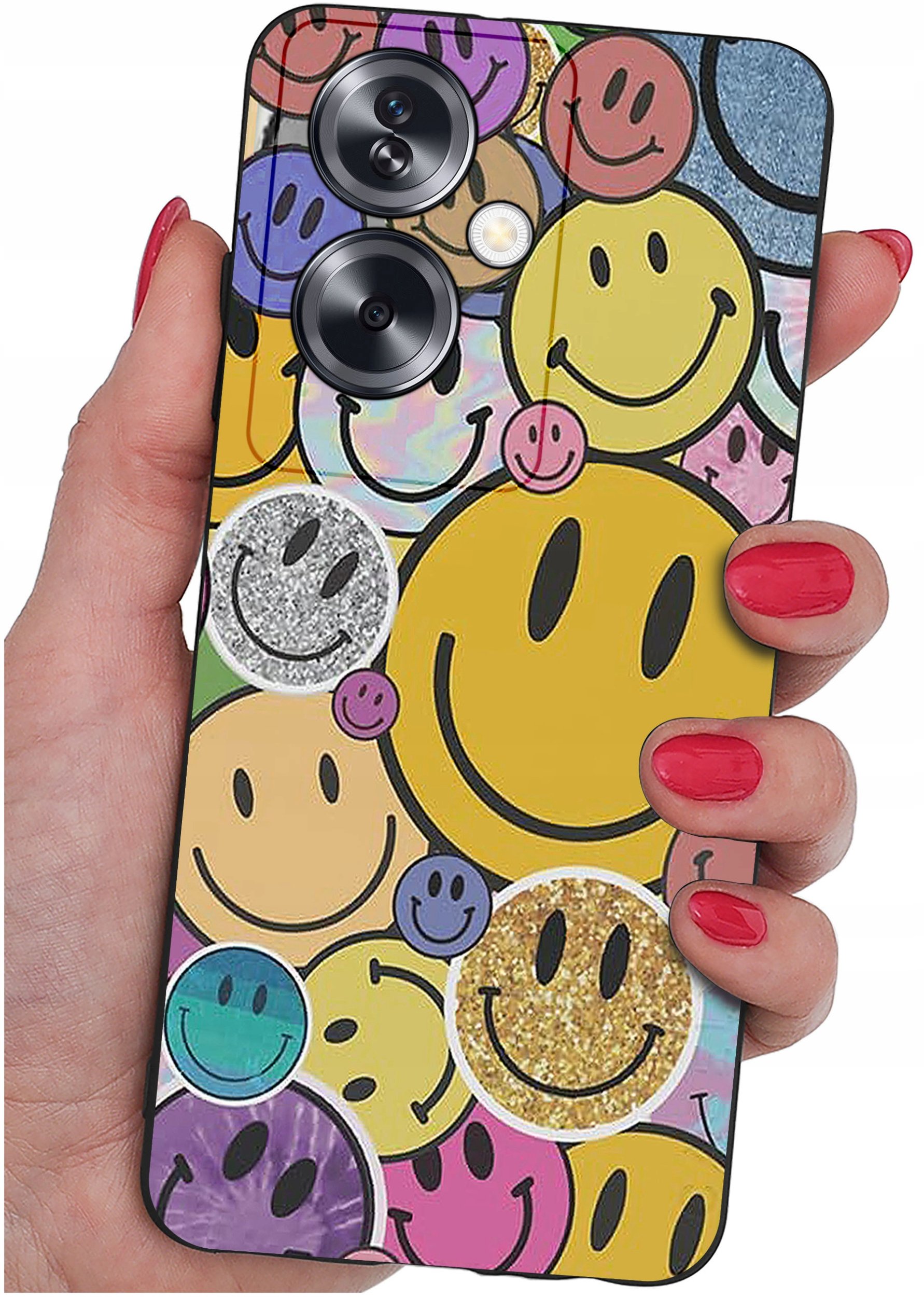 krainaGSM ETUI do Oppo A79 5G WZORY SILIKONOWE MATT CASE + SZKŁO ochronne 9H