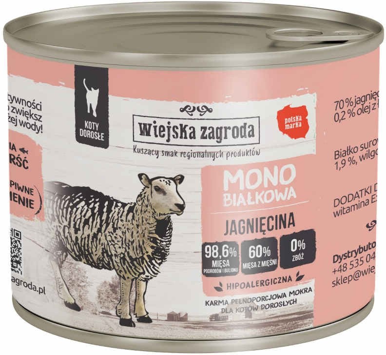 Wiejska Zagroda Monobiałkowa z jagnięciną 200g