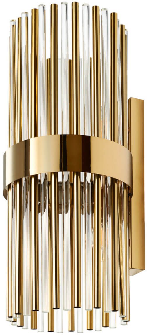 Dekoracyjny kinkiet ścienny LAGO DW919 połyskująca kryształy złoty