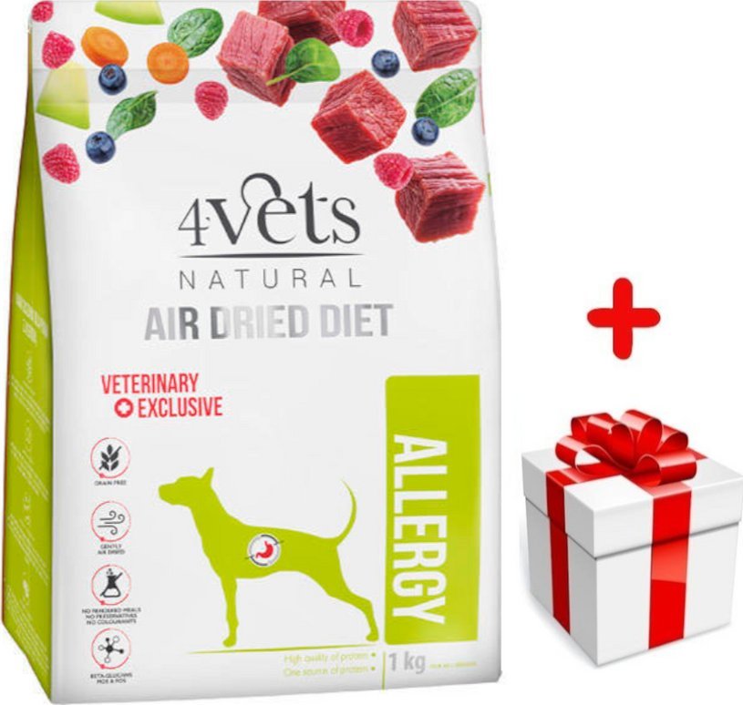 DOLINA NOTECI 4Vets Natural Allergy karma suszona dla psów z alergią pokarmową 1kg + niespodzianka dla psa GRATIS!