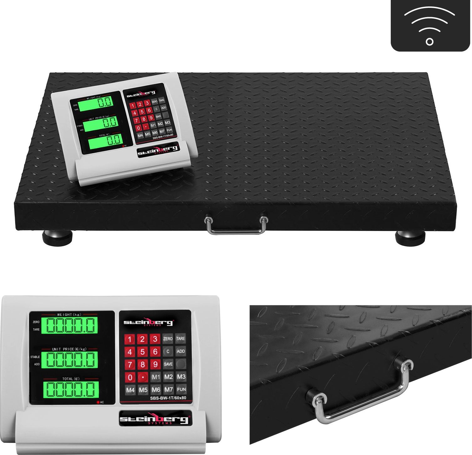 Steinberg Waga platforma magazynowa bezprzewodowa WiFi SBS-BW-1T LCD do 1 Tony