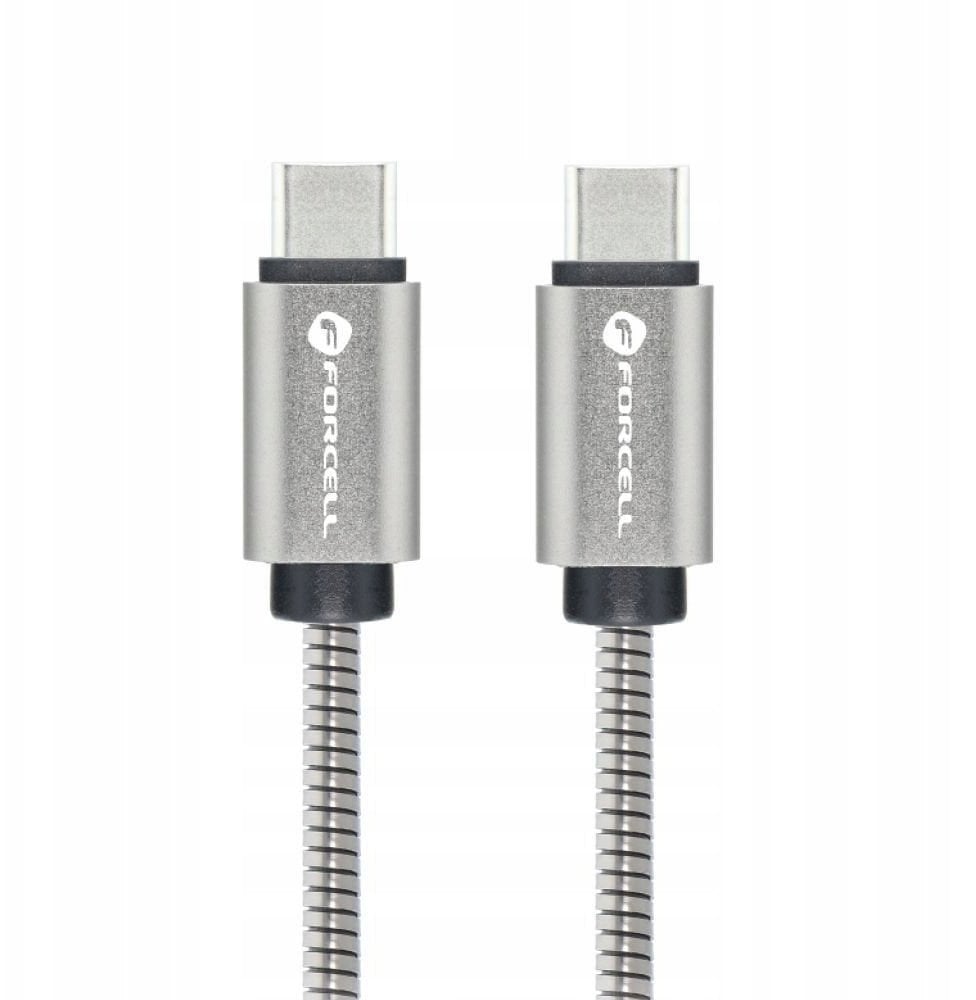 Kabel USB ForCell USB-C - USB-C 2 m Srebrny