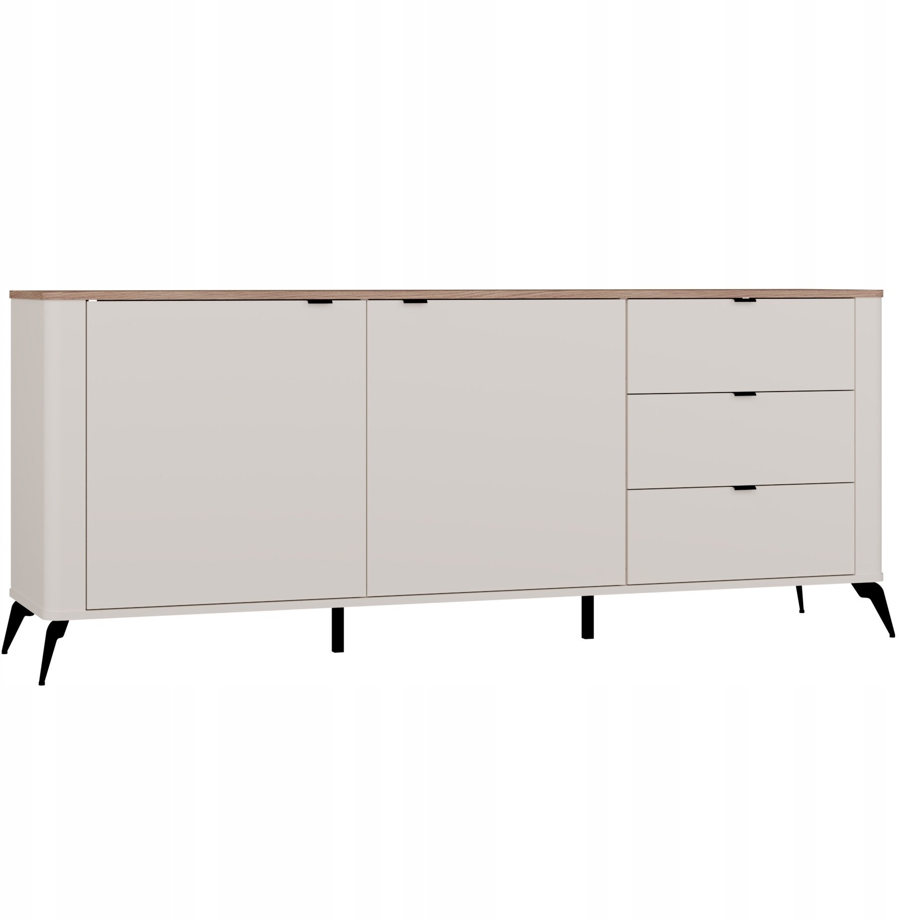 Malys Group Komoda CORDOBA 2D3S kaszmirowa beżowy dąb Castello szafka 3 szuflady Cichy Domyk