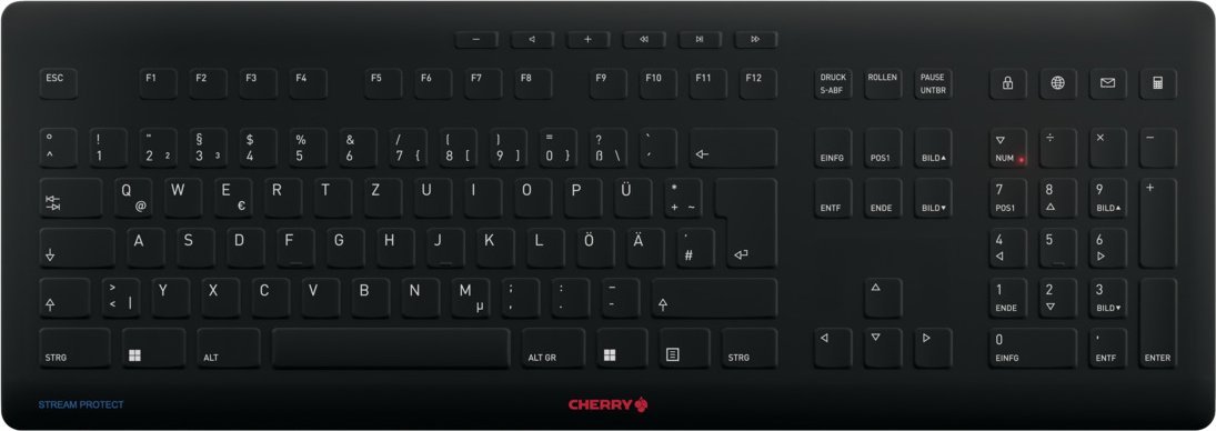 Klawiatura Cherry CHERRY Stream klawiatura RF Bezprzewodowy + USB QWERTZ Niemiecki Czarny