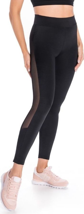 Teyli Legginsy sportowe z siateczką Mappy czarne M Czarny