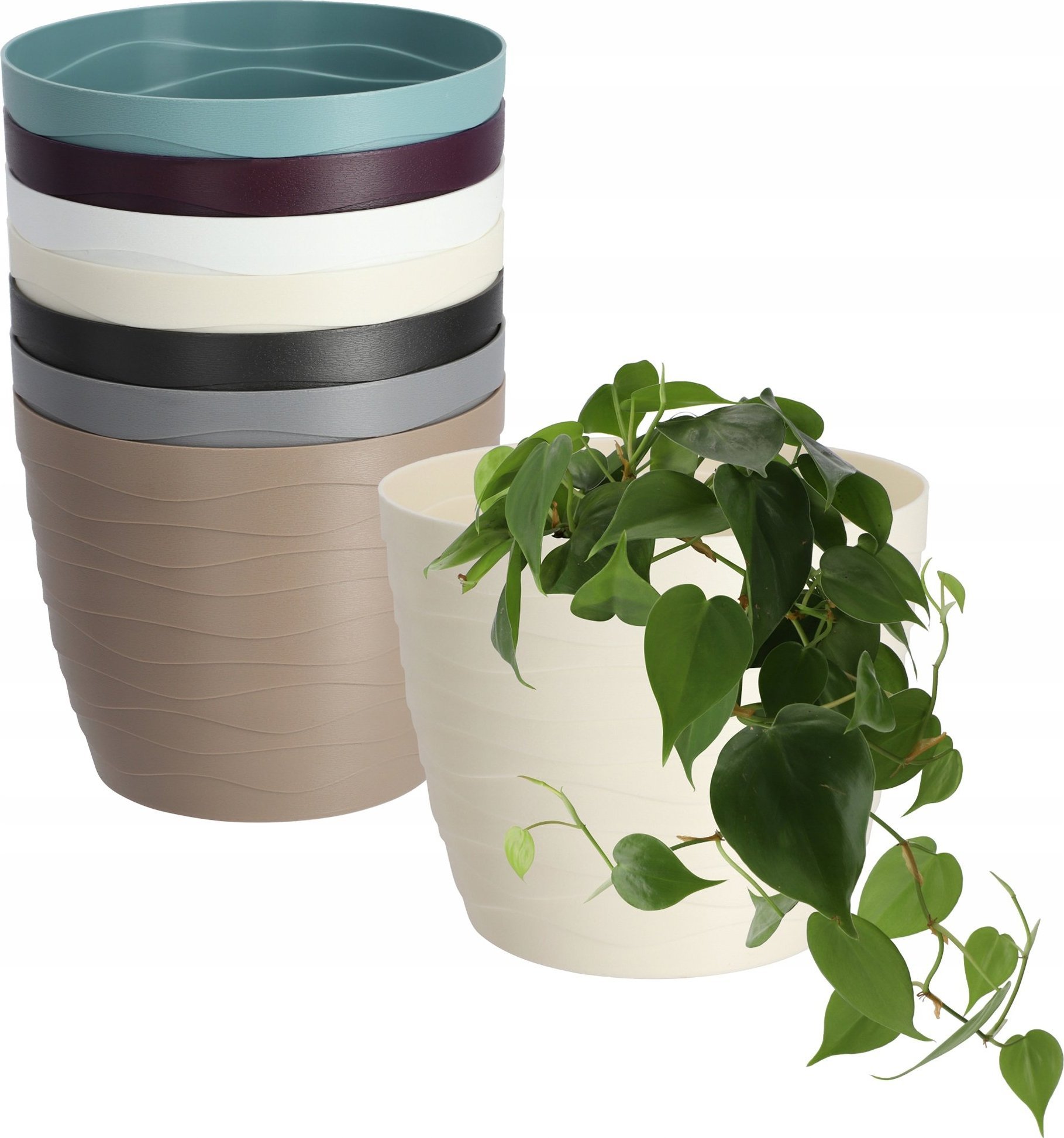 Kadax Doniczka Osłonka Na Kwiaty Okrągła Kremowa 15 cm