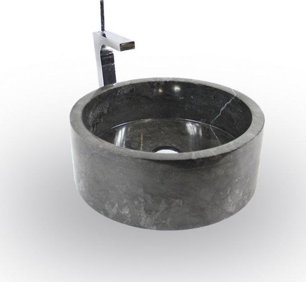 Umywalka INDERA Umywalka z kamienia naturalnego MIRUM 509 nablatowa 40 cm Black