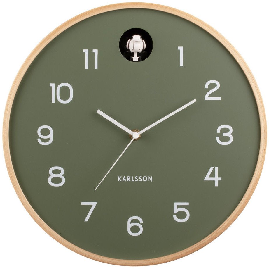 Zegar z kukułką Karlsson KA5886GR drewniany zielony Natural Cuckoo .
