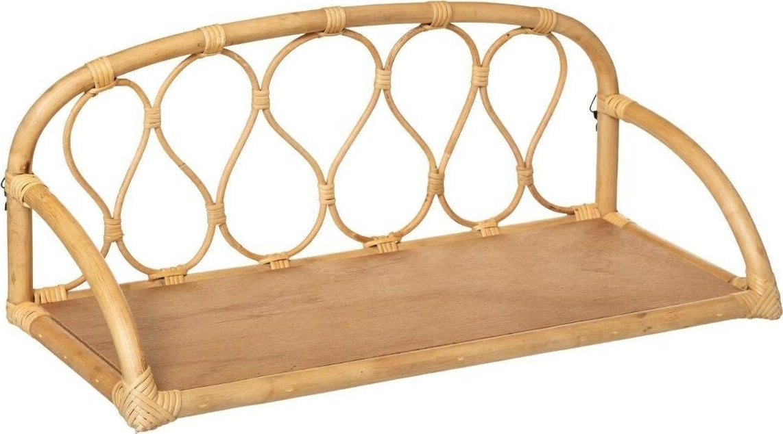 Atmosphera Ozdobna półka do pokoju dziecięcego, wisząca, 57 cm, rattanowa