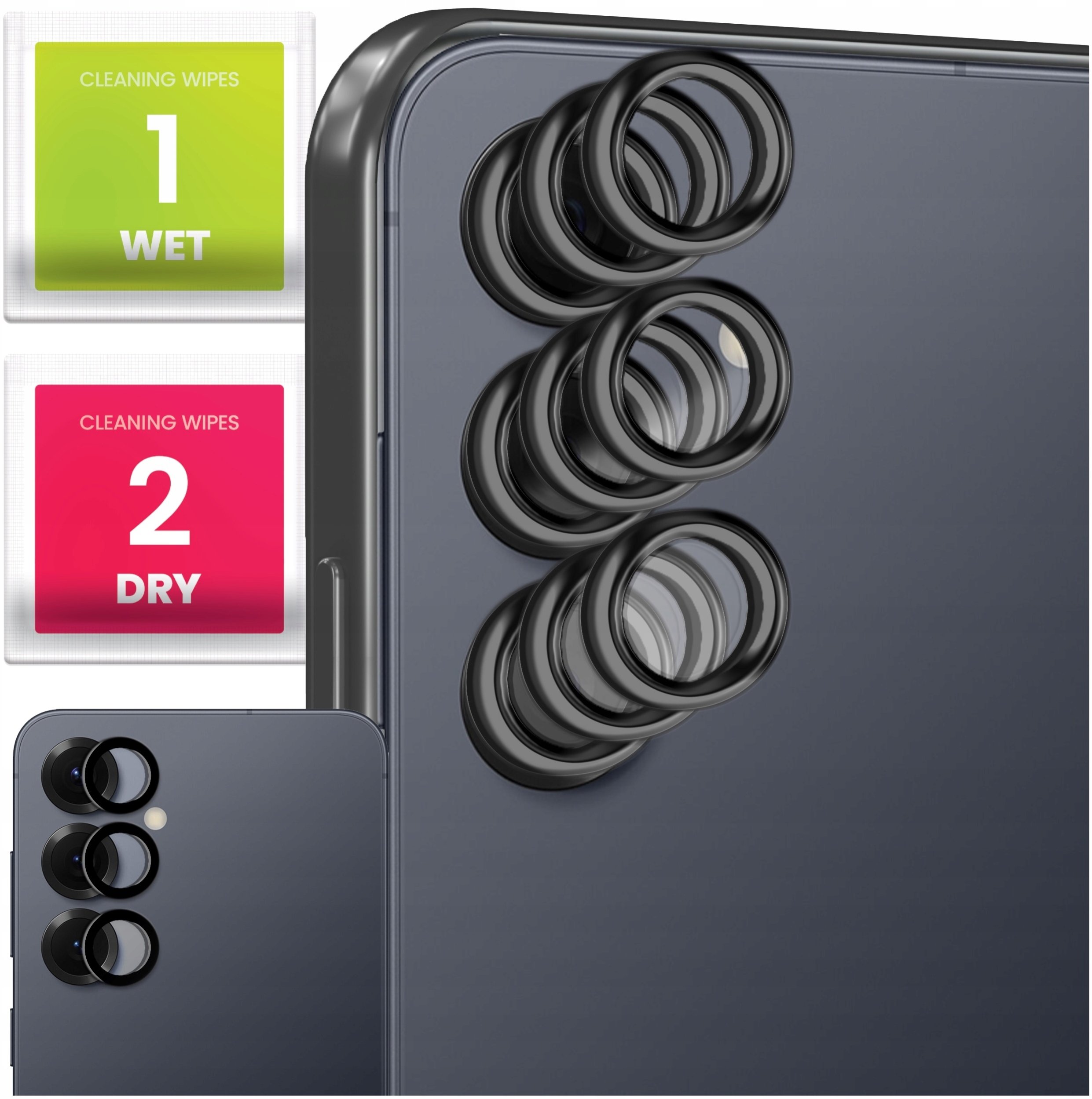 Alogy 9x Szkło Na aparat do Samsung Galaxy S25 (Na obiektywy, czarny, ochronne)