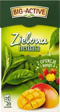 Big Active Herbata zielona opuncja i mango 20 torebek