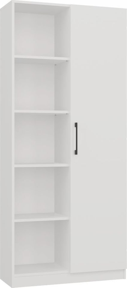 Topeshop Duży regał półotwarty, 10 półek, 80x30x182 cm, biały