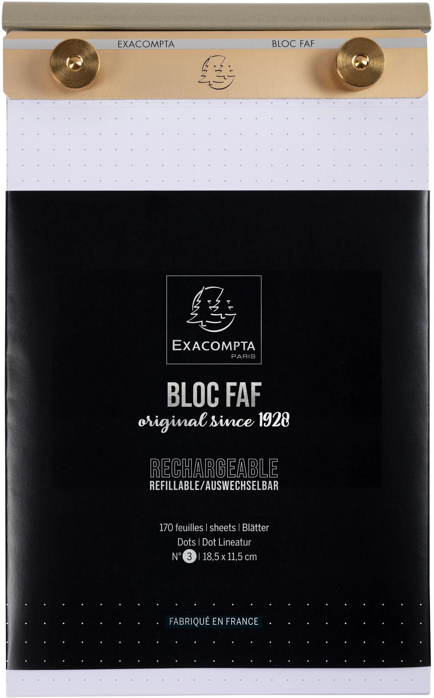 Exacompta FAF Desk Pad Dotted - Size 197x115mm - 170 micro perforated sheets. Retro design - refillable.