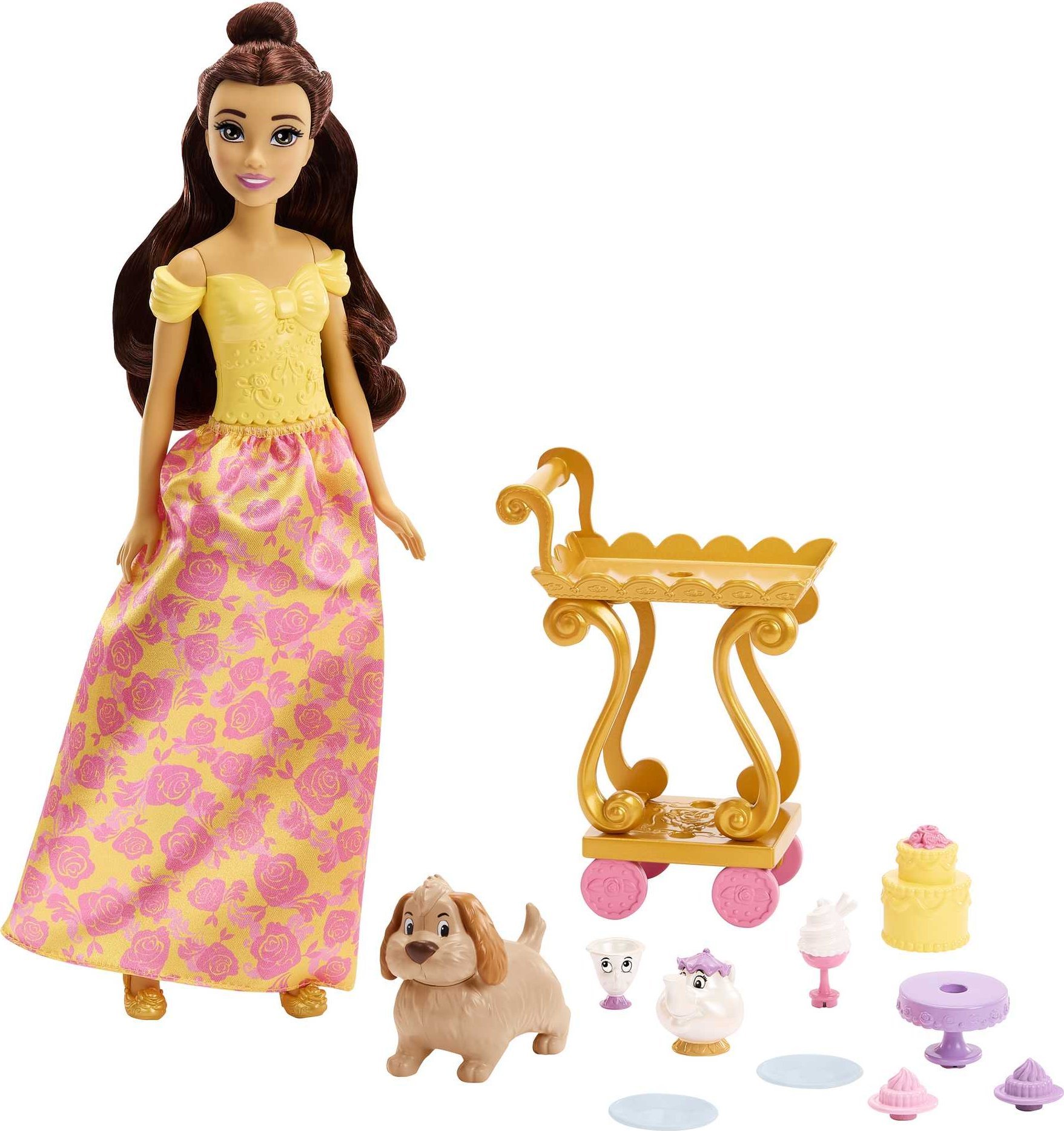 Mattel Lalka Disney Princess Bella i wózek z podwieczorkiem HLW19