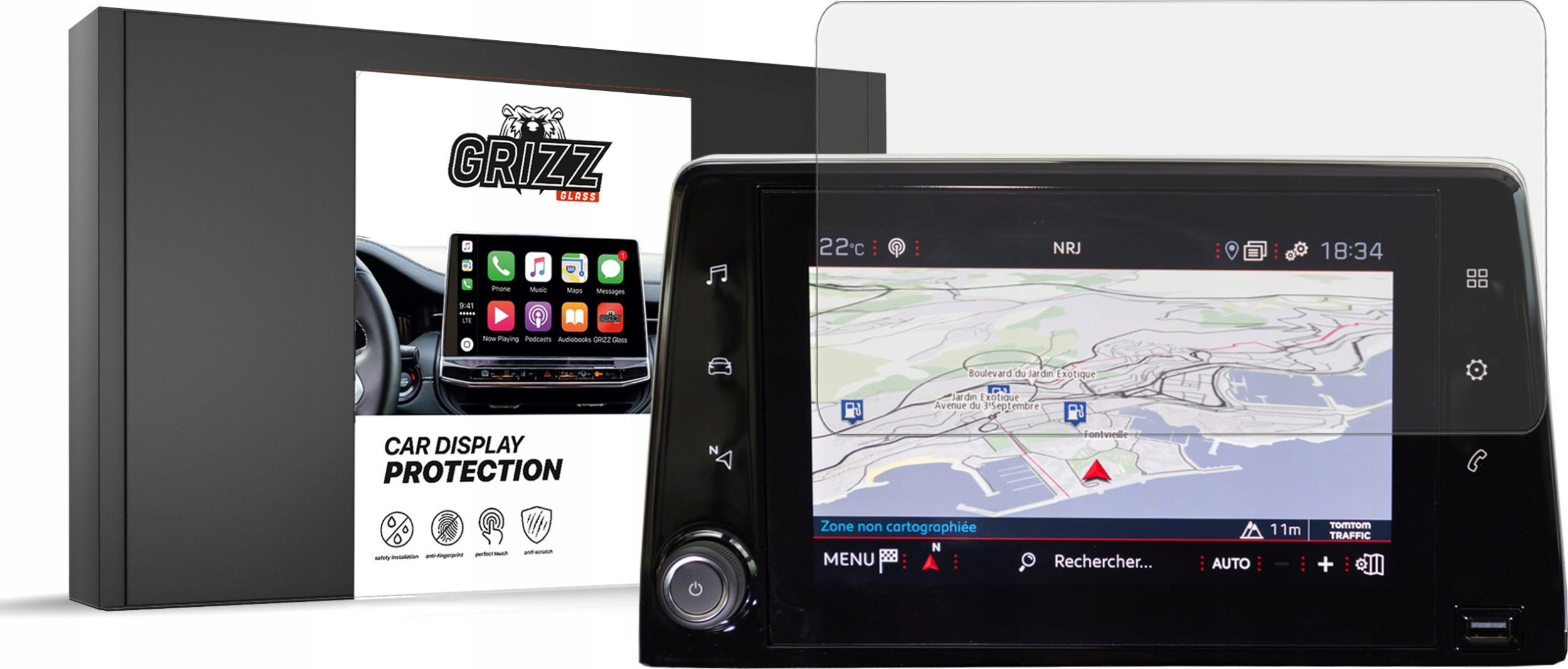 GrizzGlass Folia matowa GrizzGlass CarDisplay Protection do Peugeot Rifter