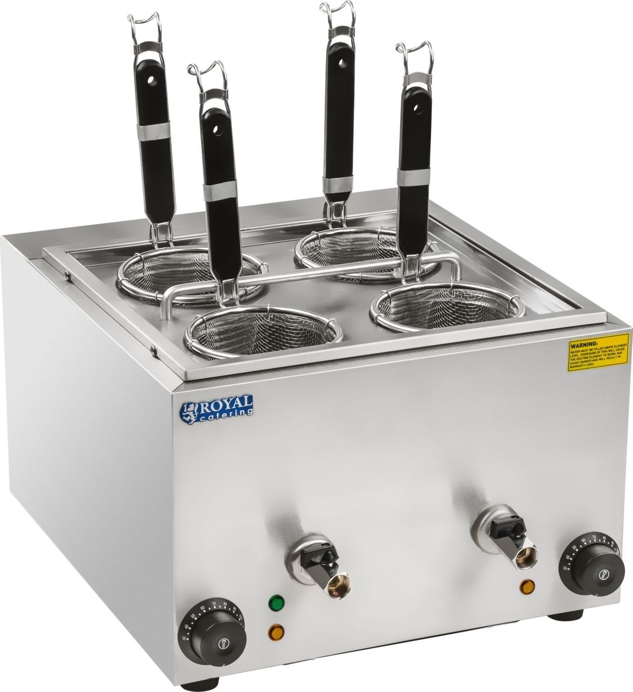 Royal Catering Makaroniarka warnik do gotowania makaronu i pierogów 2 komory z kranikami Makaroniarka warnik do gotowania makaronu i pierogów 2 komory