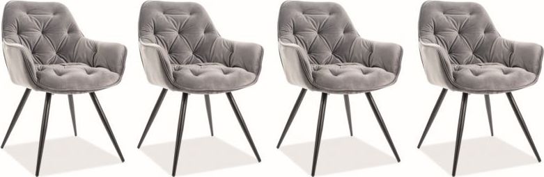 Signal Zestaw krzeseł CHERRY VELVET 4 szt szare