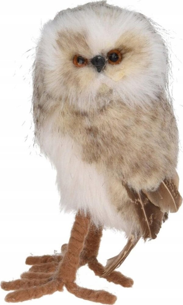 Christmas decoration Ozdoba dekoracyjna sezonowa sowa stojąca z uszami brąz 23cm