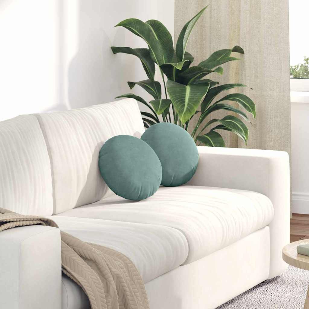 vidaXL Poduszki na siedziska 2 pcs Zielony morski 40 x 13 cm Aksamit