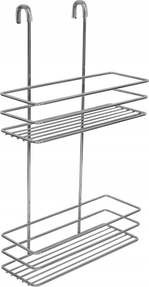 Sepio Półka łazienkowa srebrna metalowa druciana zawieszana na szybę kabiny