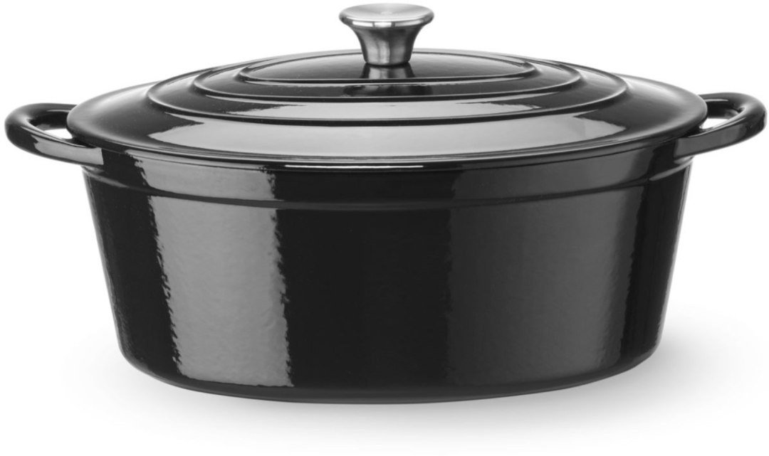 Garnek żeliwny emaliowany owalny 6.88 l 405x255x134 mm Hendi