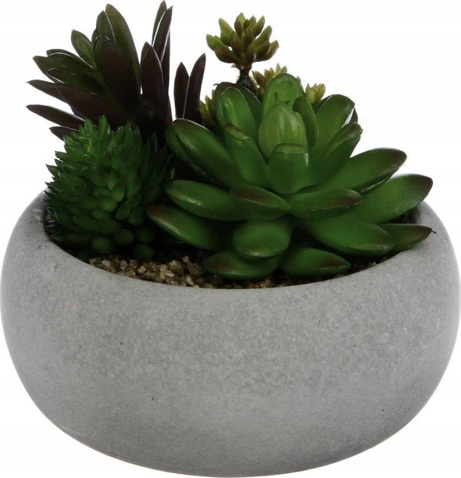 Atmosphera Dekoracyjna sztuczna roślina w cementowej doniczce, sztuczne kwiaty w doniczce, rośliny do łazienki, dekoracje do łazienki, ozdoby