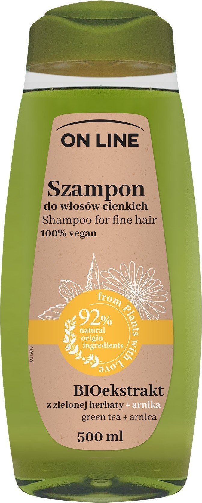 Forte Sweeden On Line From Plants With Love Szampon do włosów BIOekstrakt z Zielonej Herbaty i Arnika 500ml