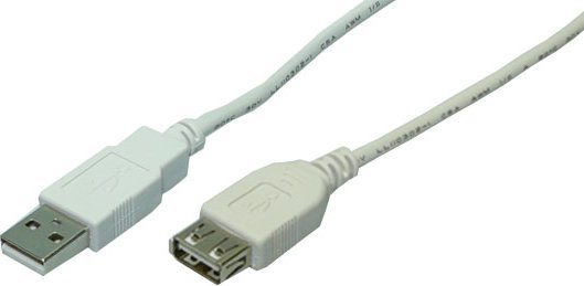 Kabel USB LogiLink USB-A - USB-A 0.5 m Biały (LogiLink USB Cable, USB 2.0, male/female)