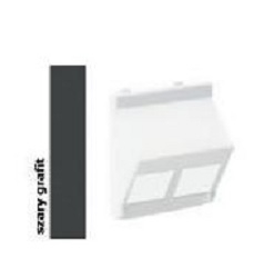 Kontakt-Simon Płytka K45 gniazda teleinformatycznego podwójnego 2xRJ skośna z przesłoną szary grafit - KB80/14