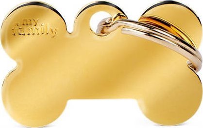 Zawieszka Adresówka Identyfikator z grawerem dla psa i kota mała złota kość