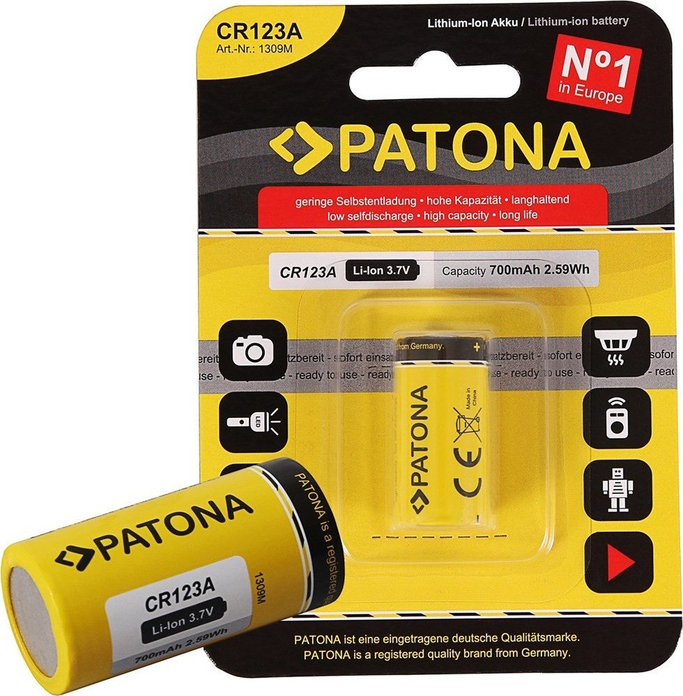 Akumulator Patona Akumulator Patona Premium PA-BA-1309 Standard CR123A 16340 LI-ION 3,7V 700MAH