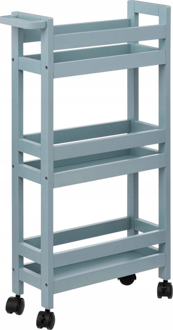 5five Bardzo wąski regał łazienkowy na kółkach, 3 półki, szer. 15 cm