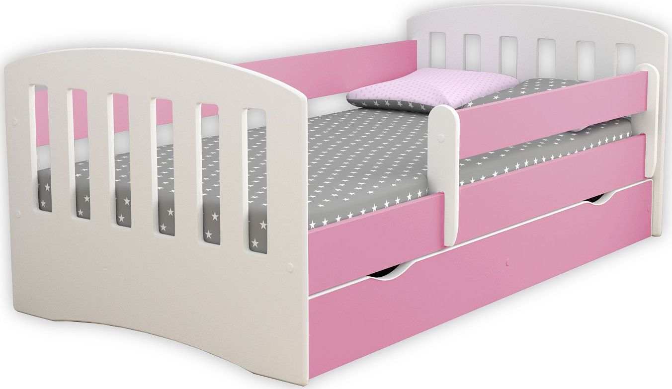 Elior Łóżko dla dziewczynki z materacem Pinokio 2X 80x180 - różowe