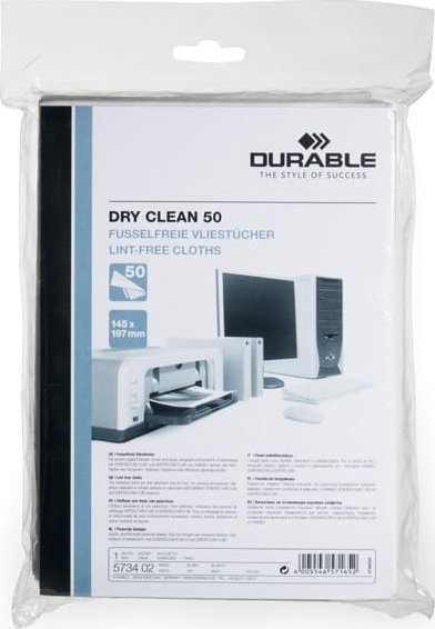 Durable Dry Clean chusteczki bezpyłowe do czyszczenia plastiku 50szt.