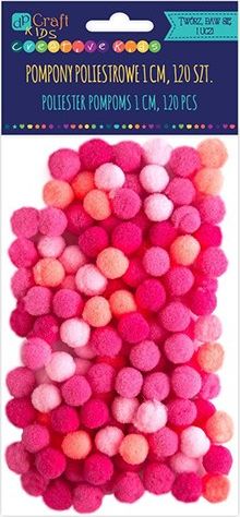 DP Craft Pompony poliestrowe DPCRRAFT 1cm mix różowy 120szt. Dalprint