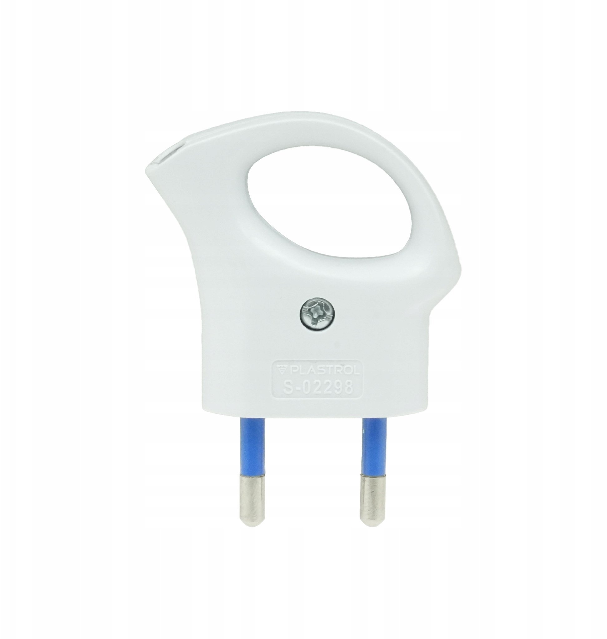 Wtyczka płaska z uchwytem WT-1U BIAŁY W-32003