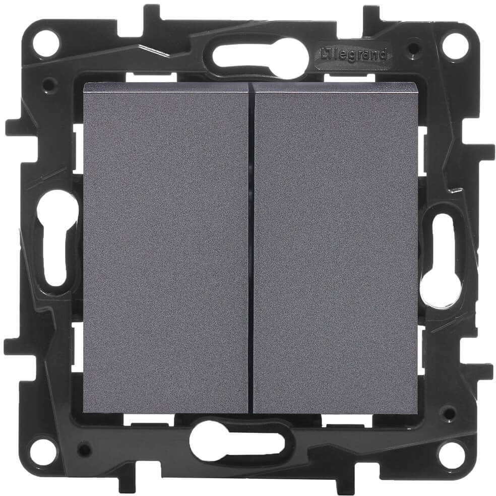 Legrand Niloe Step Włącznik świecznikowy 10A - kolor stalowy 863405B