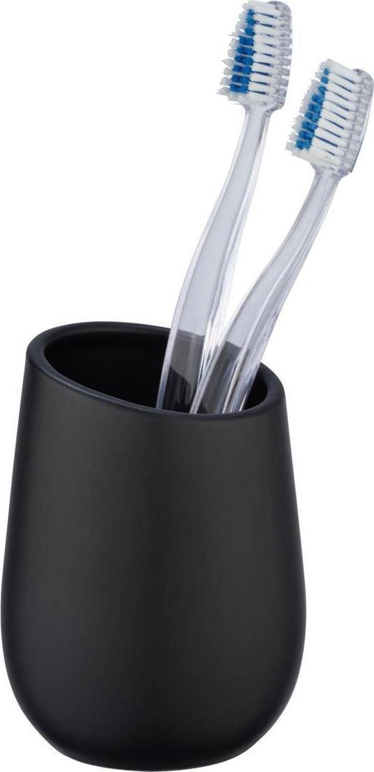 Wenko Czarny kubek na szczoteczki pędzle Do łazienki