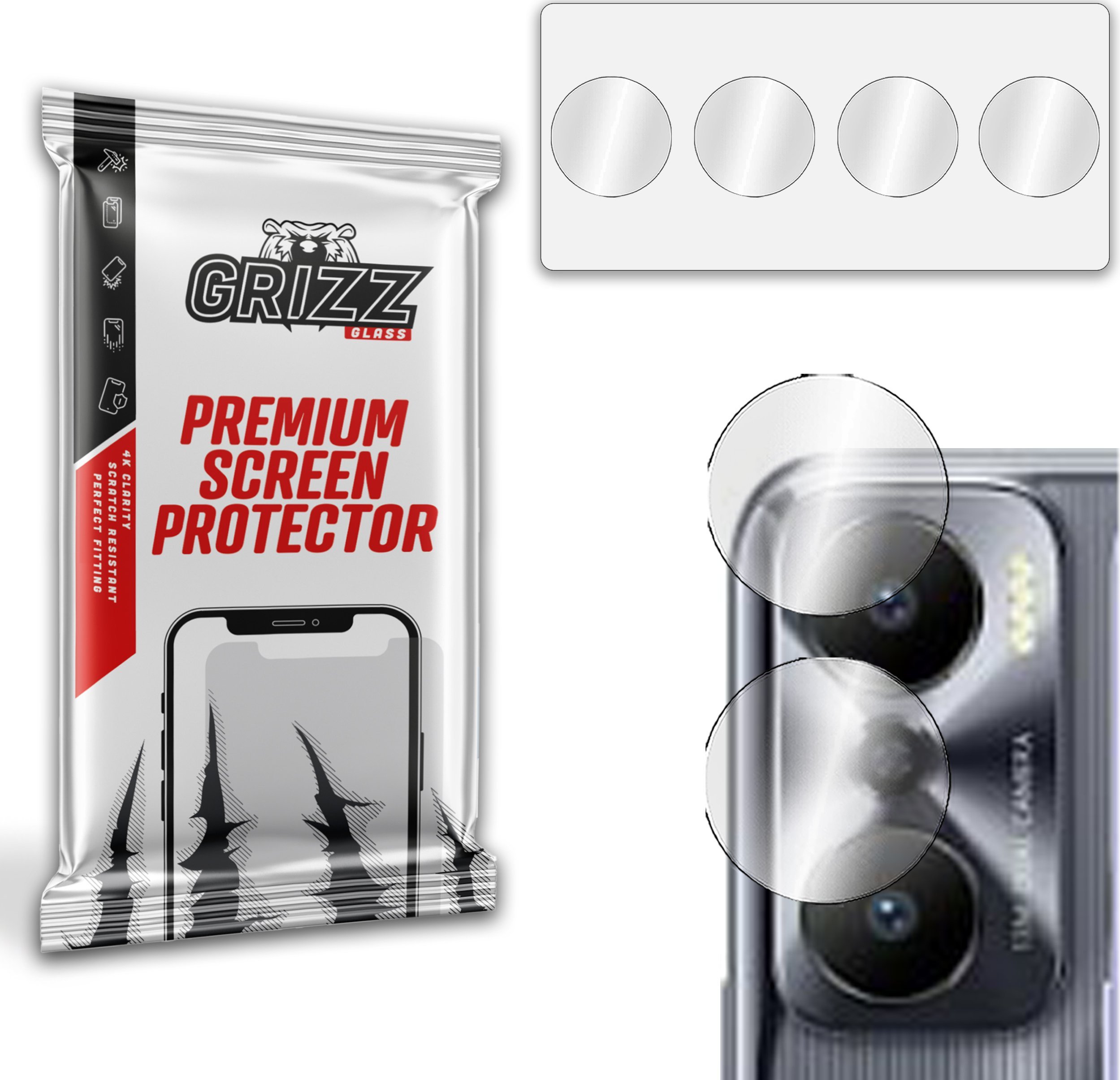 GrizzGlass Szkło na aparat GrizzGlass HybridGlass Camera do Infinix Hot 20 Play