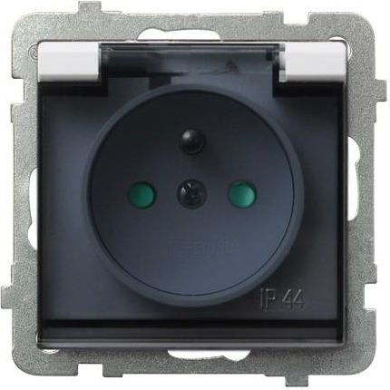 Ospel Gniazdo Sonata bryzgoszczelne z uziemieniem przesłonami klapka dymna białe (GPH-1RZP/m/00/d)