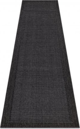 Dywany Łuszczów Dywan, chodnik TIMO 5000 SZNURKOWY SIZAL outdoor, ramka czarny, 60x250 cm