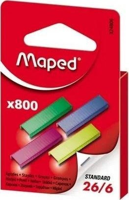 Maped Zszywki kolorowe 26/6 800szt MAPED