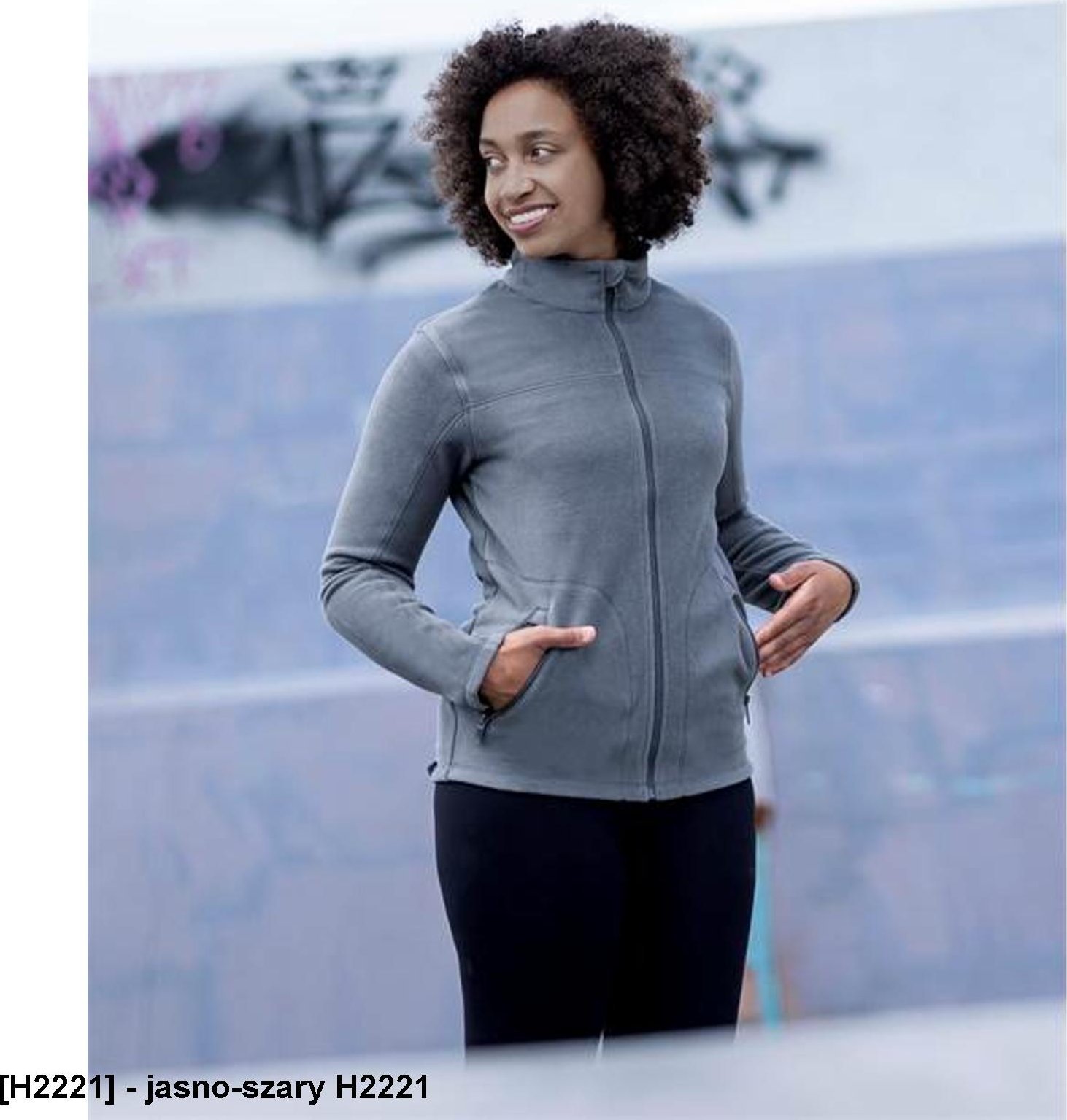 Ardon ARDON JOFLEX - Damska bluza polarowa stójka 2 kieszenie ozdobne płaskie ozdobne 100% poliester fleece, 280 g/m2 - jasno-szary H2221 S