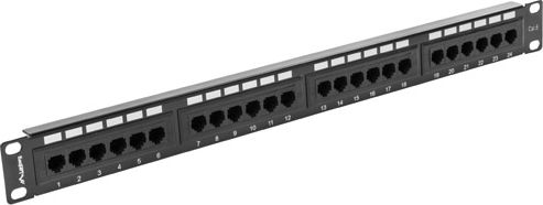 Lanberg Patch panel 1U 19" 24x RJ-45 Kat.6 Czarny (PPU6-1024-B)