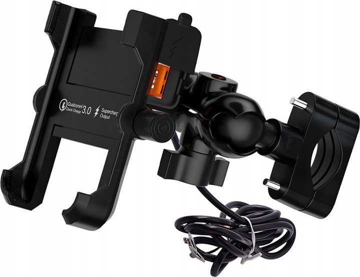 MOTOCYKLOWY UCHWYT METALOWY IMADŁO 3,4A QC 3.0 USB