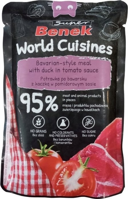 SUPER BENEK SASZ.KOT 100g WORLD CUISINES KACZKA W POMIDOROWYM SOSIE